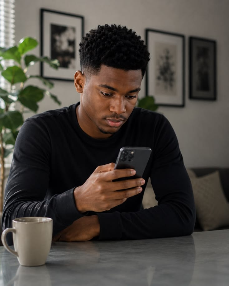 A woman using her phone